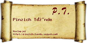 Pinzich Tünde névjegykártya